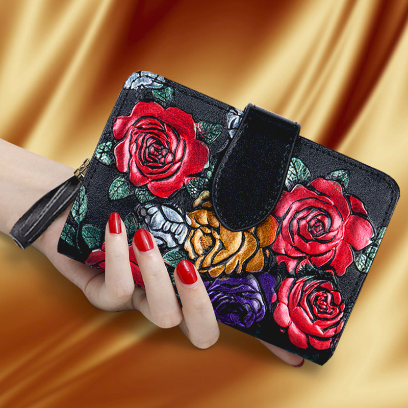 Women's Wallet Short Genuine Leather Cowhide 2025 New Coin Purse Card Holder Integrated Foldableing Wallet Driver's License Wallet