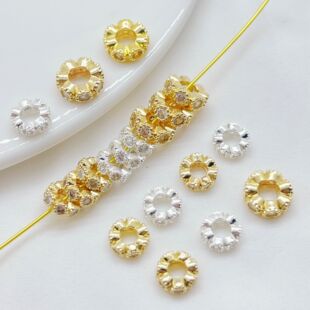 14K����ɫ΢��ʯ����Ȧ�����Ʒ��� �ֹ�diy��朵������