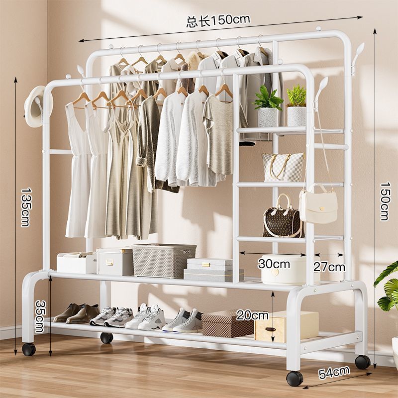 Percha de ropa móvil con ruedas tipo piso percha de ropa de dormitorio sala de estar doméstica red percha de ropa de lujo ligera percha de ropa al por mayor