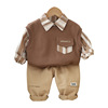 Autumn set for boys, children's clothing, sweater, 2023 collection, western style, children's clothing, 3 piece set