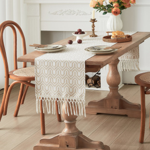New Chinese-style Jacquard Yarn-dyed Geometry Dining Table Table Runner Coffee Table Shoe Cabinet TV Cabinet Dust-proof Tape Cover Cloth Batch