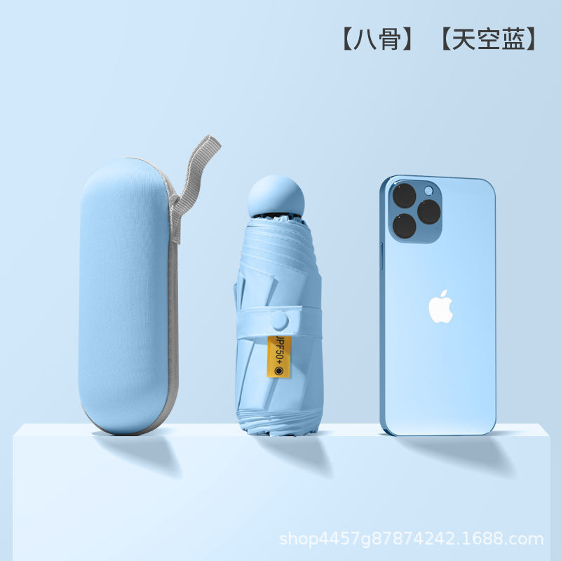 [8 본 캡슐 우산-라이트 블루] + 핸드백