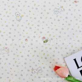 40支全棉数码印花婴童面料韩版碎花线稿狗狗睡衣家居服口水巾箱包