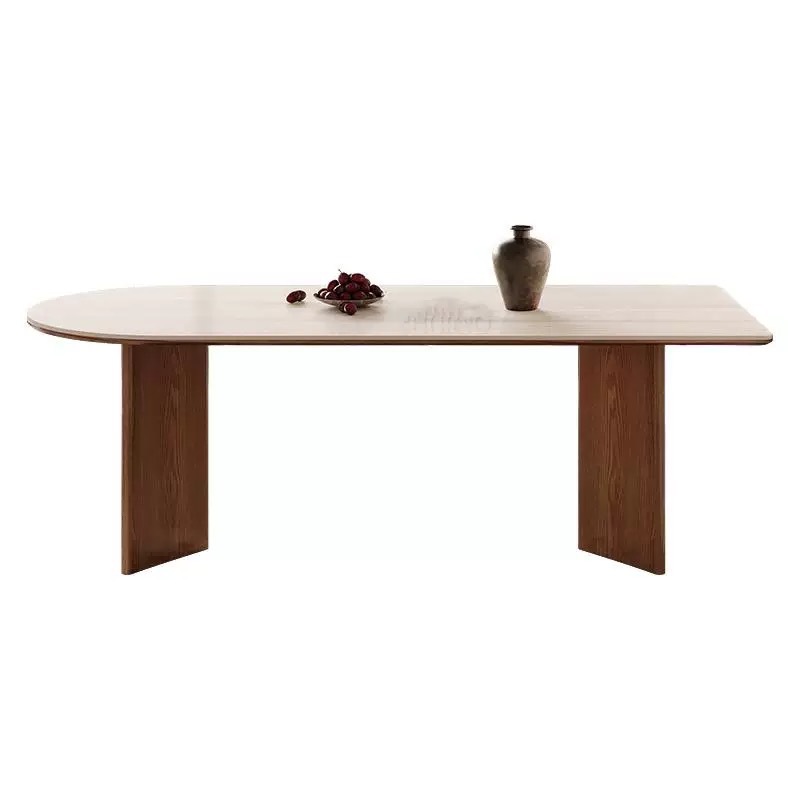 Delifeng Rockpan Cave mesa de comedor de estilo francés de piedra pequeña casa de lujo crema semicircular mesa de comedor rectangular salón