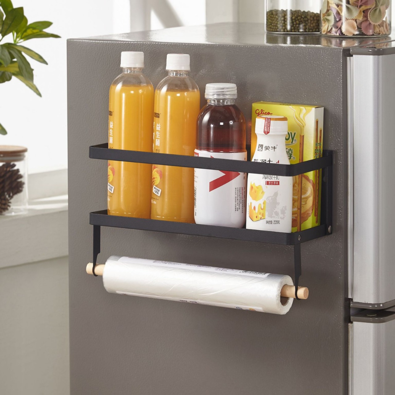 Procesamiento personalizado transfronterizo estante plegable estante de almacenamiento multifuncional estante de almacenamiento de cocina de hogar perforación magnética estante de fragancia de doble propósito