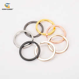 工厂直销锌合金钥匙圈  哑黑电泳扁圈平圈 KC金钥匙环 亮铬钥匙圈