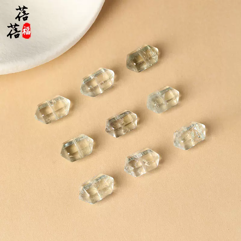 蓓蓓福 天然绿水晶双尖雕刻吊坠水晶小件DIY水晶配饰配珠配件批发