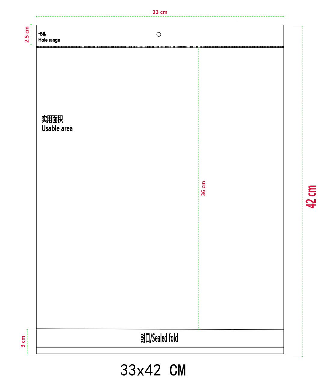 33*42*흰색+투명 100pcs/PCS*양면 5 실크