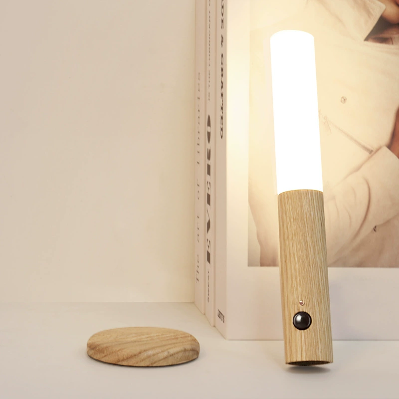 Smart physiological induction LED night light, wooden sconce for wardrobe, human sensor