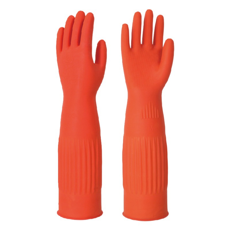 Fuente fábrica alargada limpieza del hogar limpieza lavado guantes de lavandería al por mayor látex Protección Laboral guantes de goma