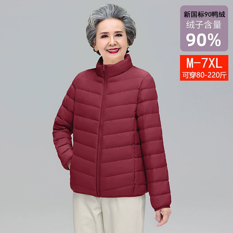 Keep warm velvet down jacket for mother, for middle age, plus size, duck down