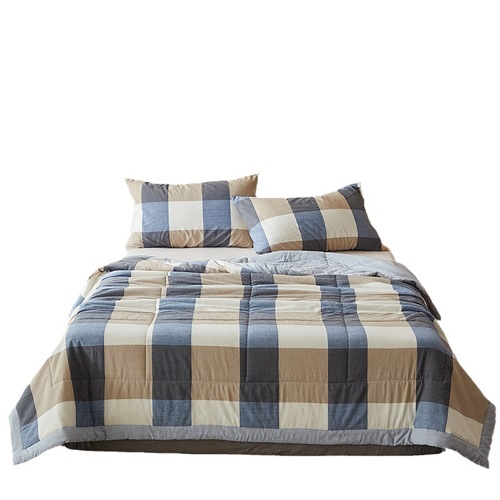 All-cotton quilt, machine washable cotton thin bedspread for double bed, pure cotton summer cool quilt for student dormitory, air-conditioned bedspread for summer