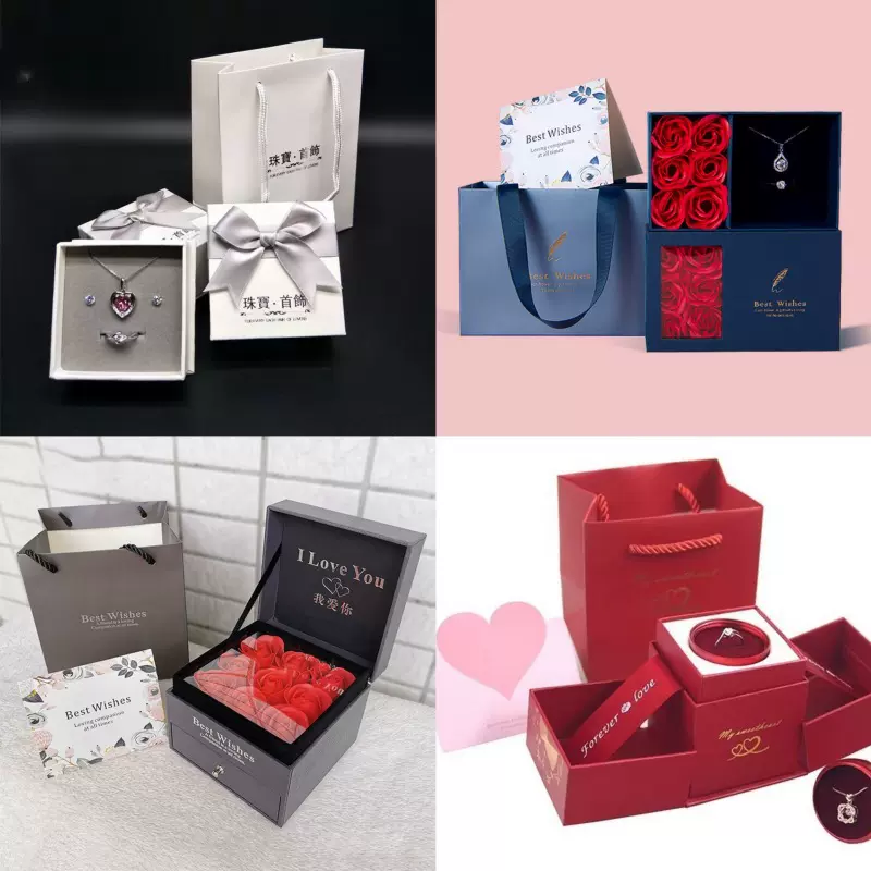 厂家直销一件代发蝴蝶结包装盒珠宝首饰礼品盒配饰品市场证书专拍