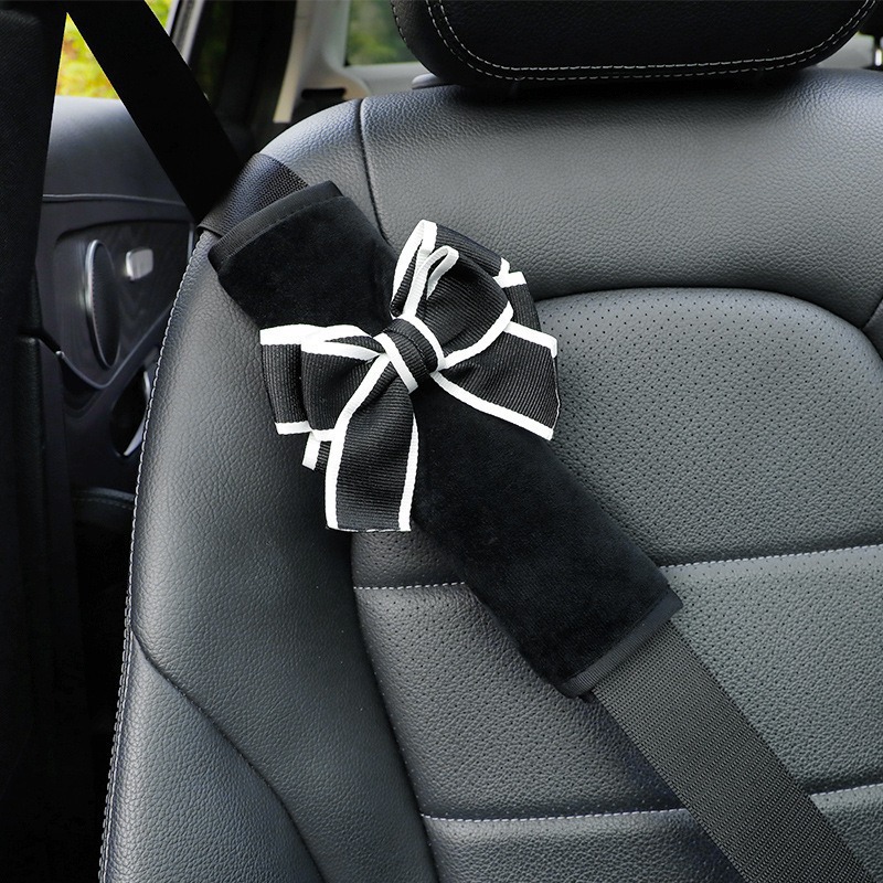 Car Shoulder Pads, a Pair of Cartoon Cute Safety Belt Protective Covers, Soft Plush Goddess Car Seat Belt Decoration