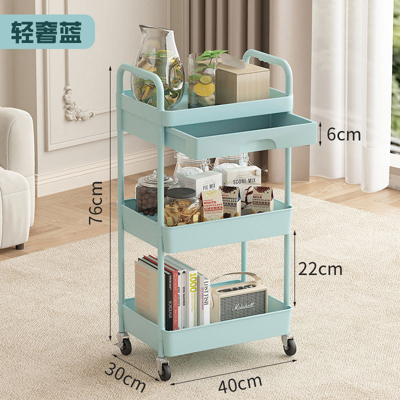 Estante de almacenamiento vertical para cocina con cajones, el fabricante suministra carritos para salones de belleza, estantes de almacenamiento prefabricados para dormitorios, carritos. image 14