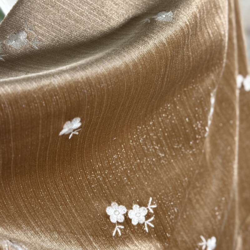 Guofeng Vintage Embroidered White Plum Blossom Meteor Shower Fashion Fabric Stretch Embroidered Korean Fruit Velvet dress Cheongsam Fabric Guofeng Vintage Embroidered White Plum Blossom Meteor Shower Fashion Fabric Stretch Embroidered Korean Fruit Velvet dress Cheongsam Fabric