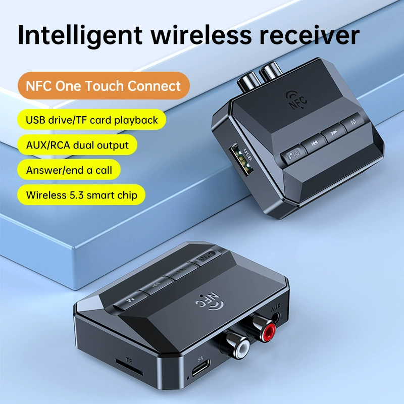 T59NFC Bluetooth-приемник 5,3 Поддержка U-диска TF-карты RCA беспроводной аудиоадаптер приемник автомобильный Bluetooth