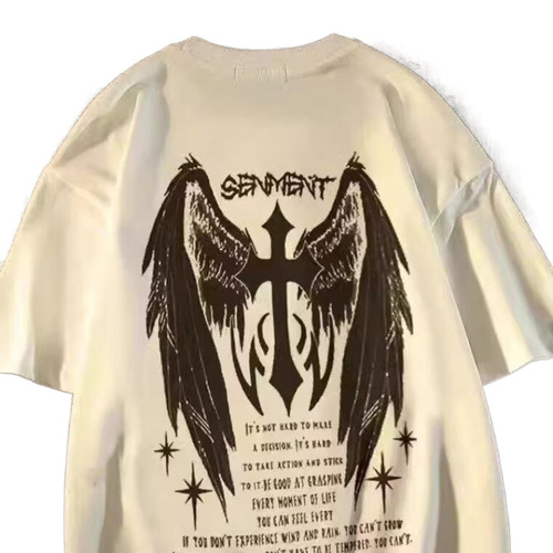 Oversize Hip-Hop Short-Sleeve T-Shirt for Men - Summer Trendy Cool and Suave Style with Small Collar Top Clothing