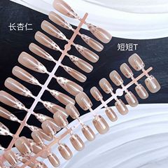 跨境美甲貼片杏仁豹紋貓眼穿戴甲網紅預製假指甲成品甲片批發