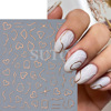 Nail stickers, adhesive fake nails contains rose for manicure, suitable for import, new collection, french style, pink gold