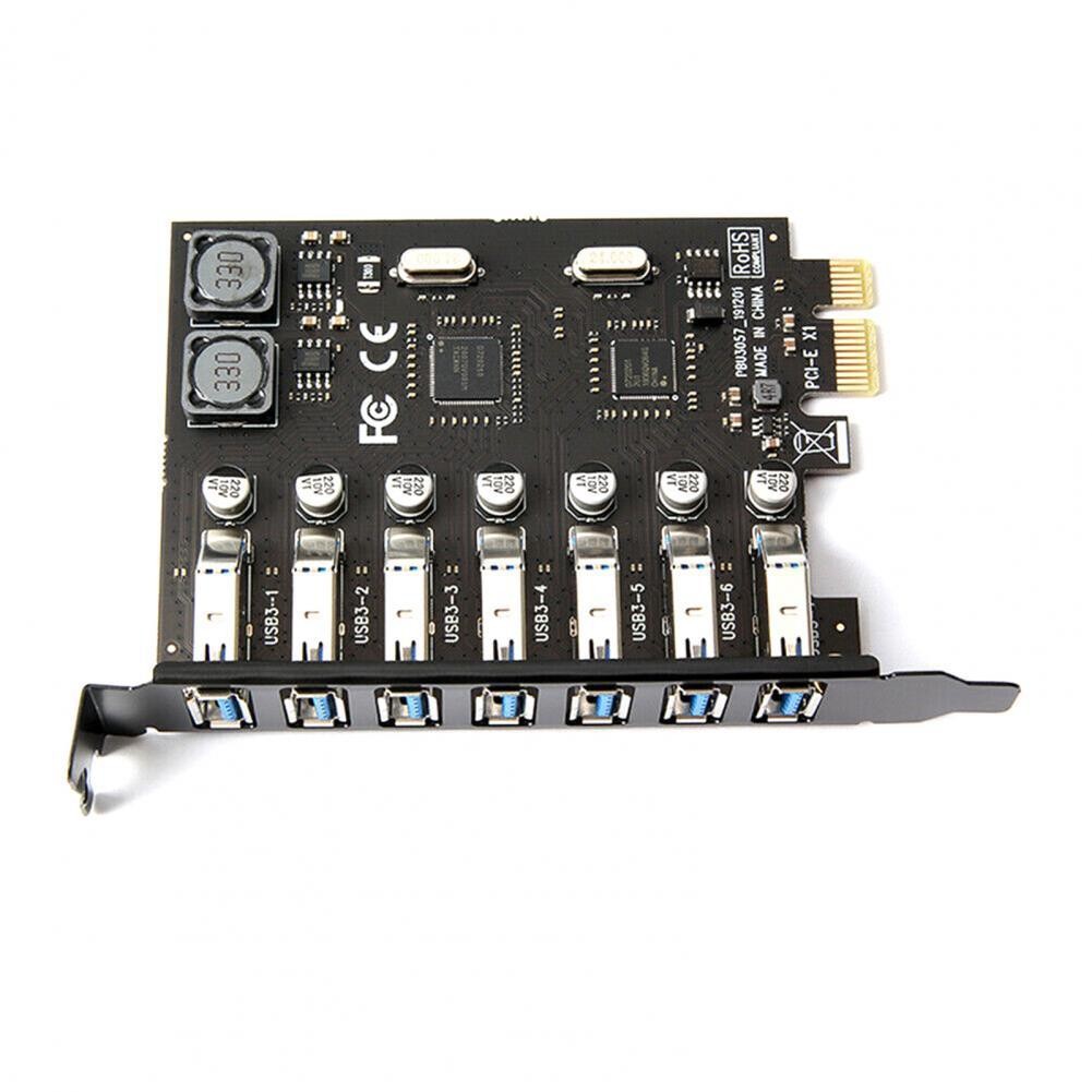 PCIE a USB3.0 Tarjeta de adaptador de 7 puertos PCI-E computadora de escritorio tarjeta de expansión libre fuente de alimentación externa NEC chip
