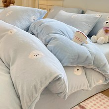 牛奶绒被套单件加绒150x200x230珊瑚绒被单法兰绒单人被罩秋冬季4