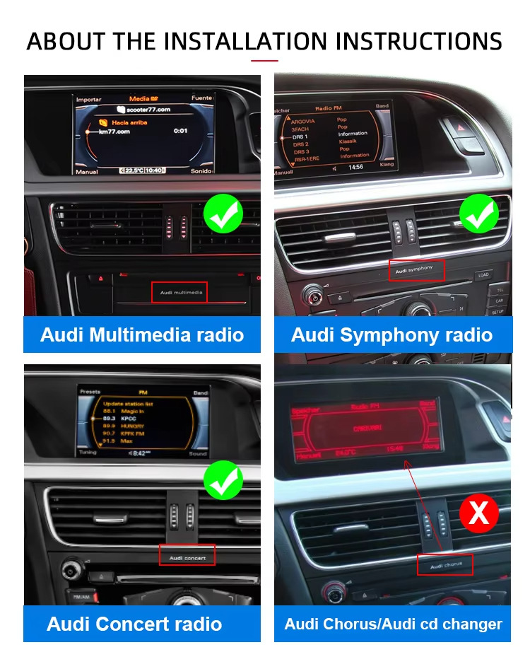 For Audi A4 A4L A5 S5 2009 - 2016 Android14 Large Screen Car Navigation