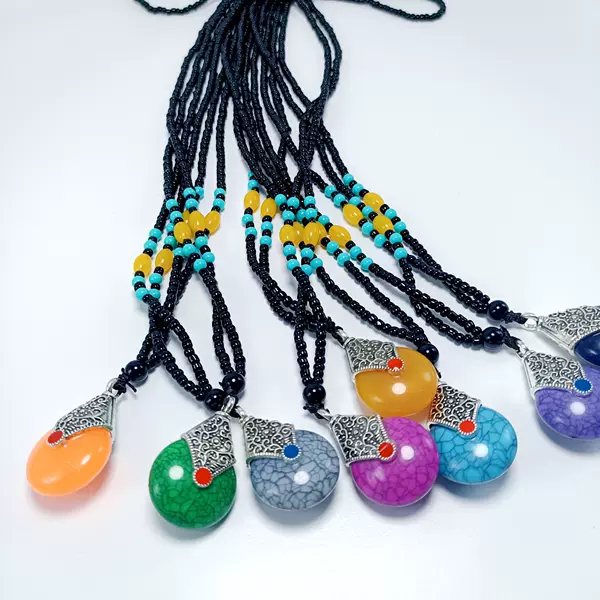 Event Gifts Imitation Beeswax Pendant Long Beaded Sweater Chain Bingbing Style Live Streaming Supply Source Manufacturer Jewelry