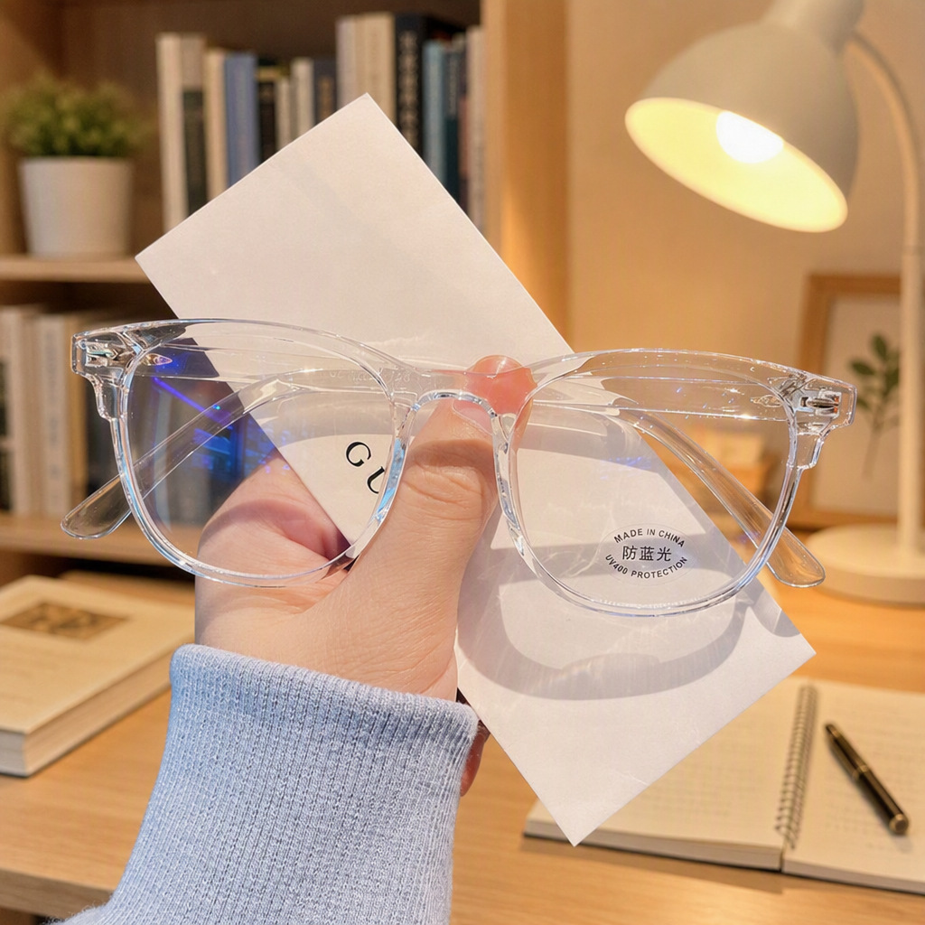 Anti-Blue Light Glasses 7008 Women's Flat Lens Computer Goggles Glasses Frame Square Frame Oval Frame