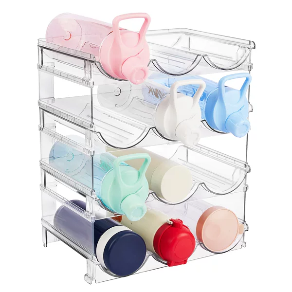 Cross-Border Popular Wine Bottle Storage Rack Pet Transparent Refrigerator Storage Desktop Multi-Layer Storage Rack Cup Holder Storage