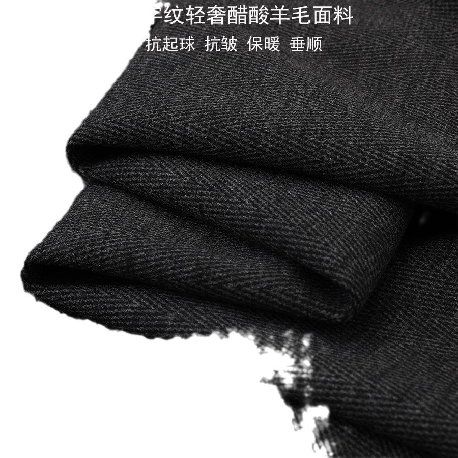 회색 좁은 넓은 다리 바지 여성용 기모 높은 허리 데프 고급 울 톨 세트 바지 캐주얼 스트레이트 바지 가을과 겨울