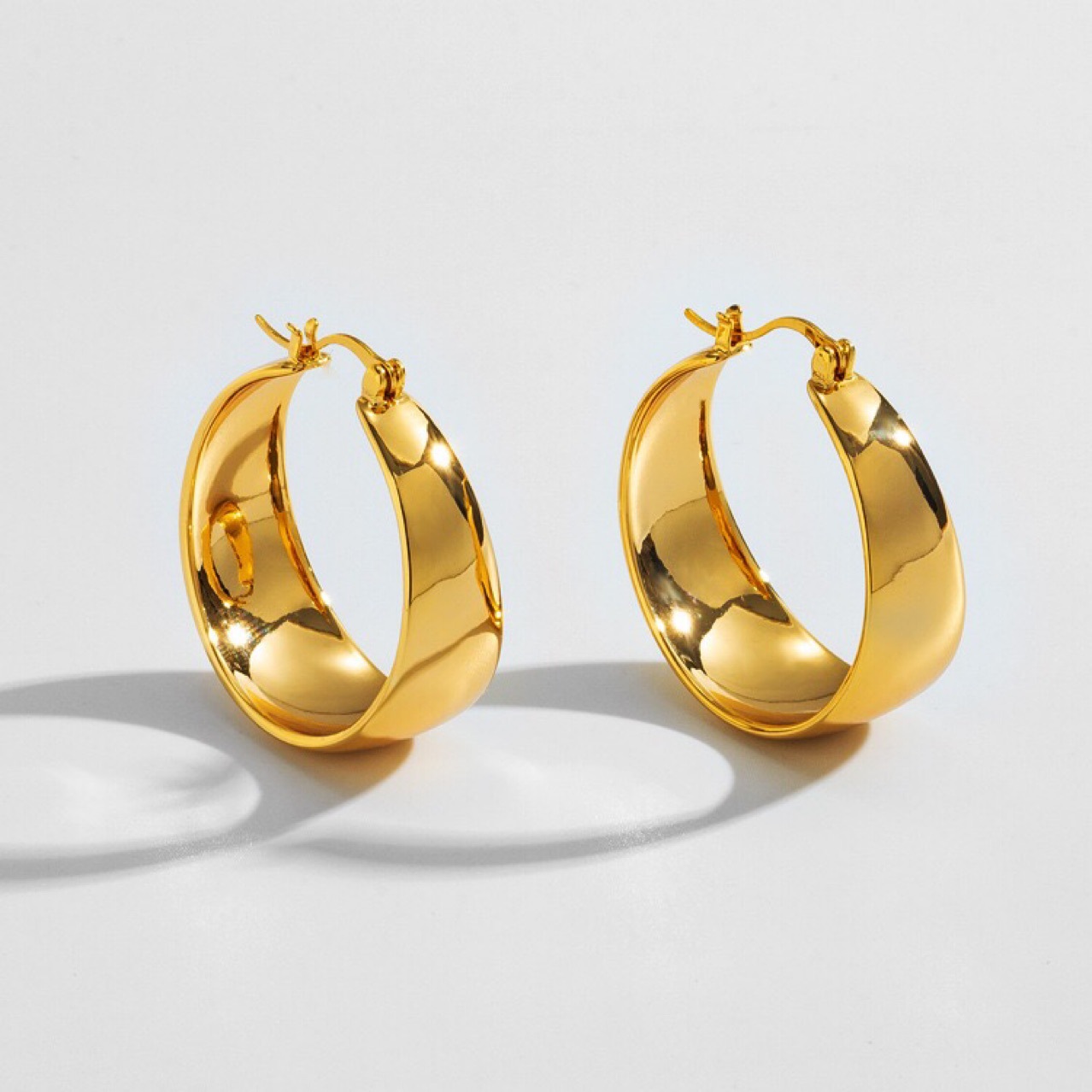 10g Weight Hoop Earrings Classification 1 Pair Simple Style Geometric Stainless Steel Metal Hoop Earrings