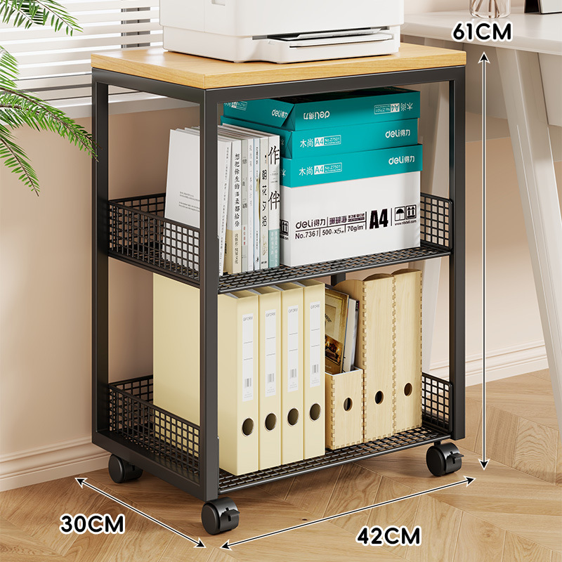 Estante Organizador para Impresora de Hierro y Madera Multicapa para Oficina