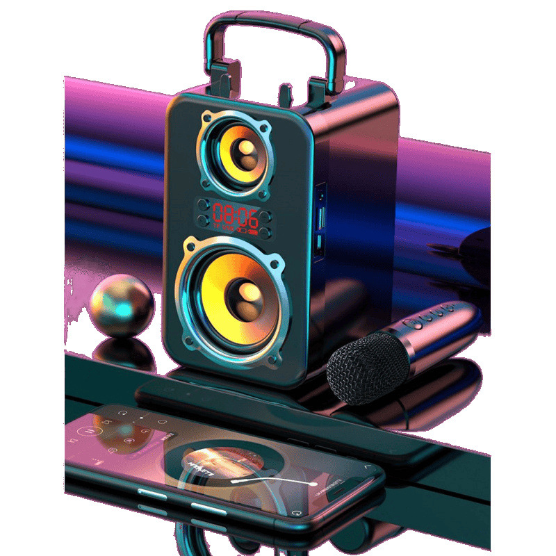 AI Smart Bluetooth Audio Square Dance Canción K al aire libre Hogar portátil Subwoofer pequeño de gran volumen Micrófono inalámbrico