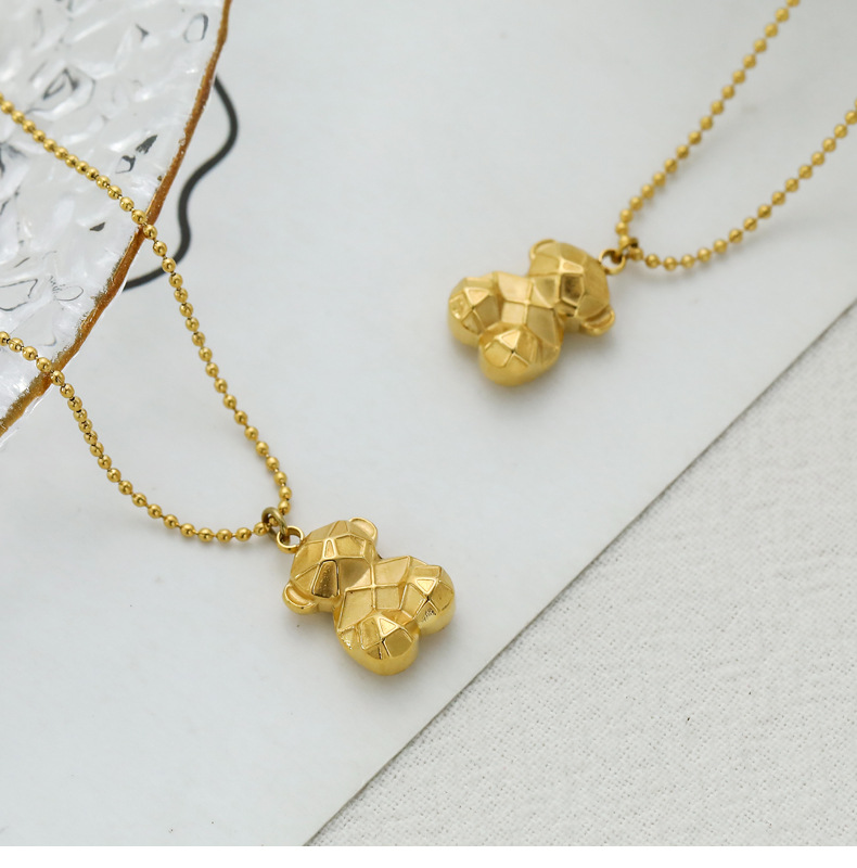 Fashion Bear Titanium Steel Pendant Necklace 1 Piece