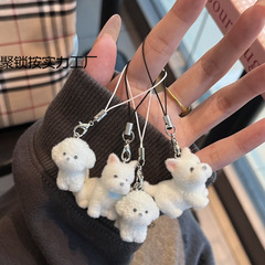 樹脂植毛かわいい立体犬携帯電話ペンダントカップル男性と女性の USB ペンダントバッグペンダント携帯電話チェーン