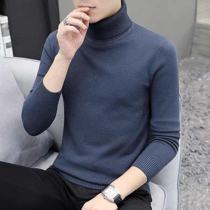 네이비 블루 터틀넥