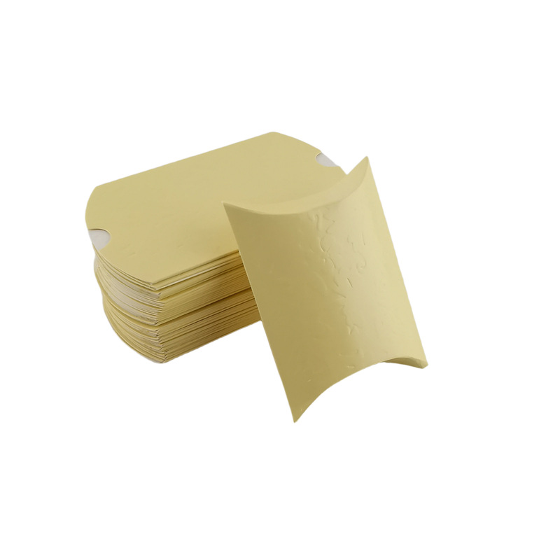 100 pieces kraft paper pillow box gift packaging box wedding candy box small size candy box folding-free