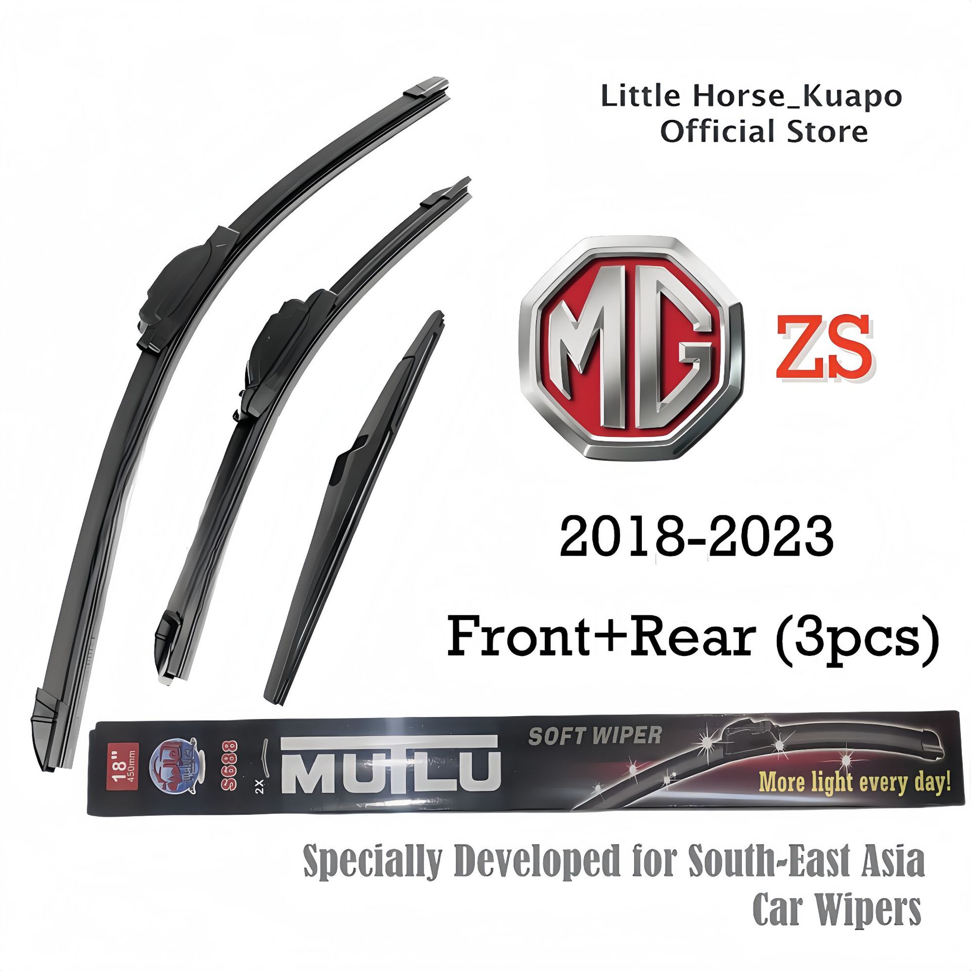 Suitable for Mg Mgzs 3Pcs Frameless Wiper Blades Rear Wiper Cross-Border Factory Dropshipping