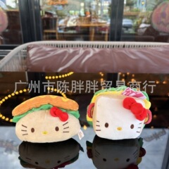 現物かわいいサンリオハンバーガーホットドッグサーモンkt猫トーストケイティ猫ぬいぐるみストラップ