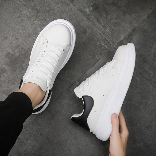  summer new style McQueen men's white shoes casual breathable sports shoes thick sole heightening couple sneakers