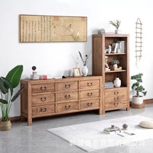 老榆木斗柜客厅装饰做旧风电视柜实木靠墙玄关储物柜子禅意餐边柜
