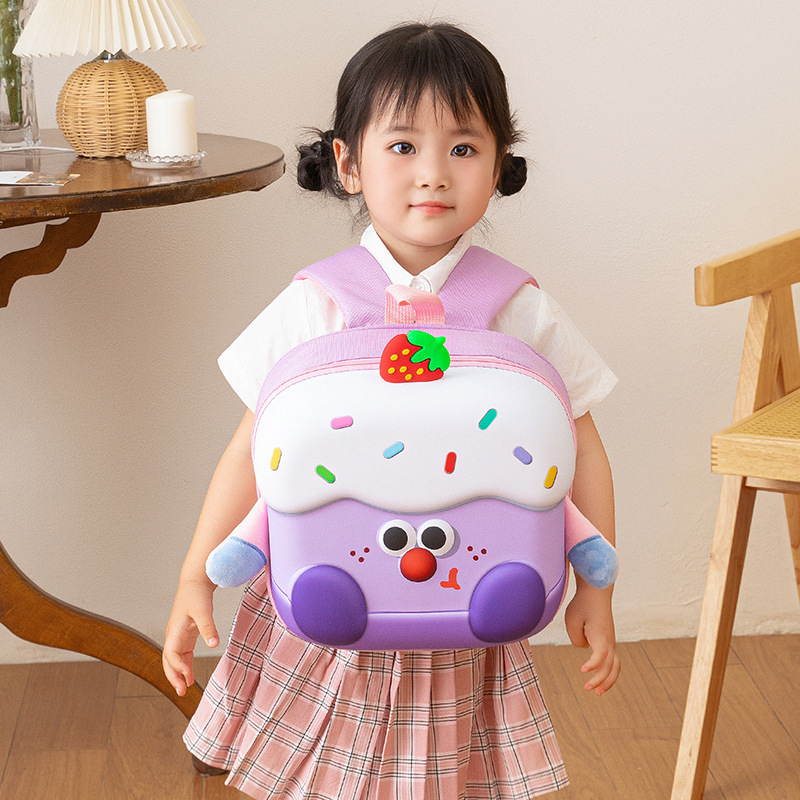 Mochila portátil para niños con cáscara de huevo, caricatura lindo pastel, mochila para niños y niñas, jardín de infantes, mochila escolar para niños y medianos.