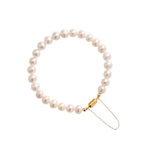 Alien Freshwater Pearl Magnet Clasp Bracelet for Students, Besties, Girls, Instagram Minimalist Cool Style Bead Bracelet