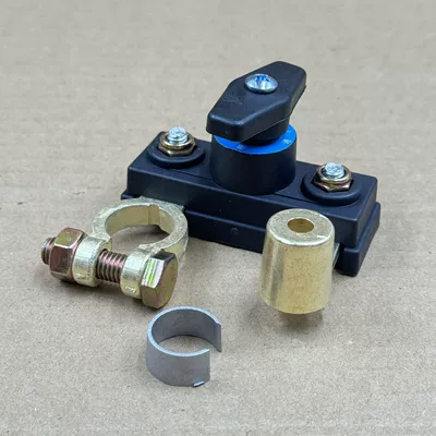 Car on the line of fire Power Switch, Negative Terminal Clip - black-handle-convex-aluminum-alloy