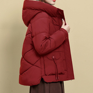Cotton-padded jacket women's short 2024 new winter clothing Korean loose mother cotton-padded jacket fashion winter warm cotton-padded jacket