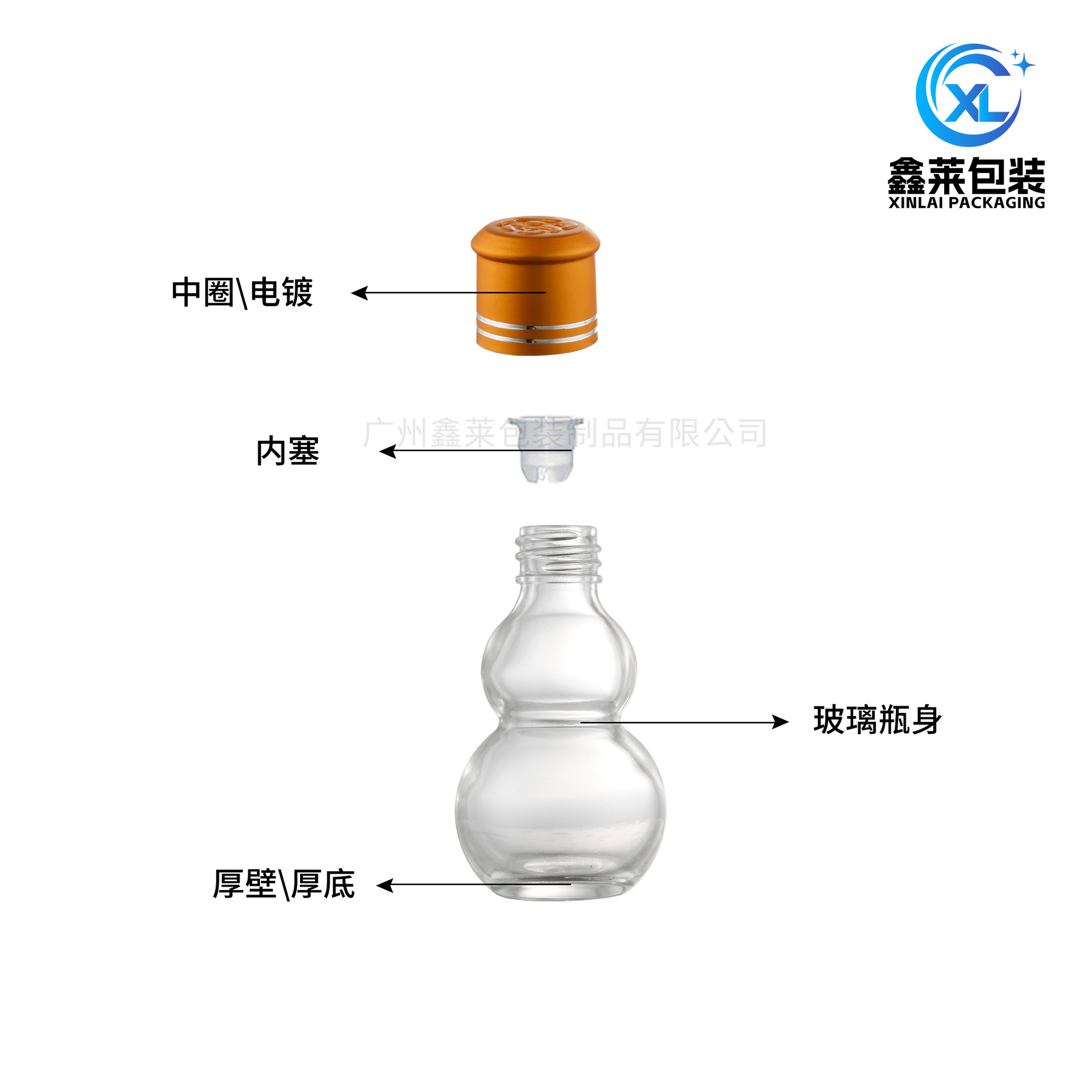现货10-50ml透明玻璃葫芦瓶精油瓶 药油瓶分装瓶 小容量双葫芦瓶