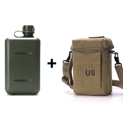 Outdoor Military Enthusiasts Water Bottle Set 2L Large Capacity Mountain Climbing Training Convenient Multifunctional Tactical US Square Water Bottle