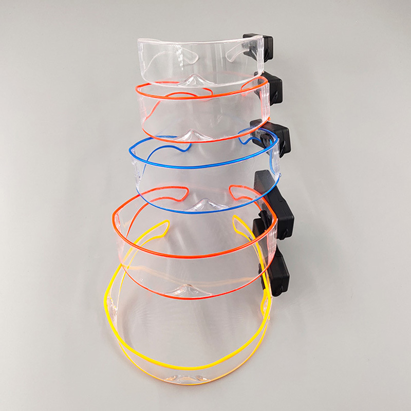 EL gafas luminosas de tecnología LED equipo de bungee gafas de luz nocturna de arco semicircular sílaba eléctrica atmósfera props de fiesta