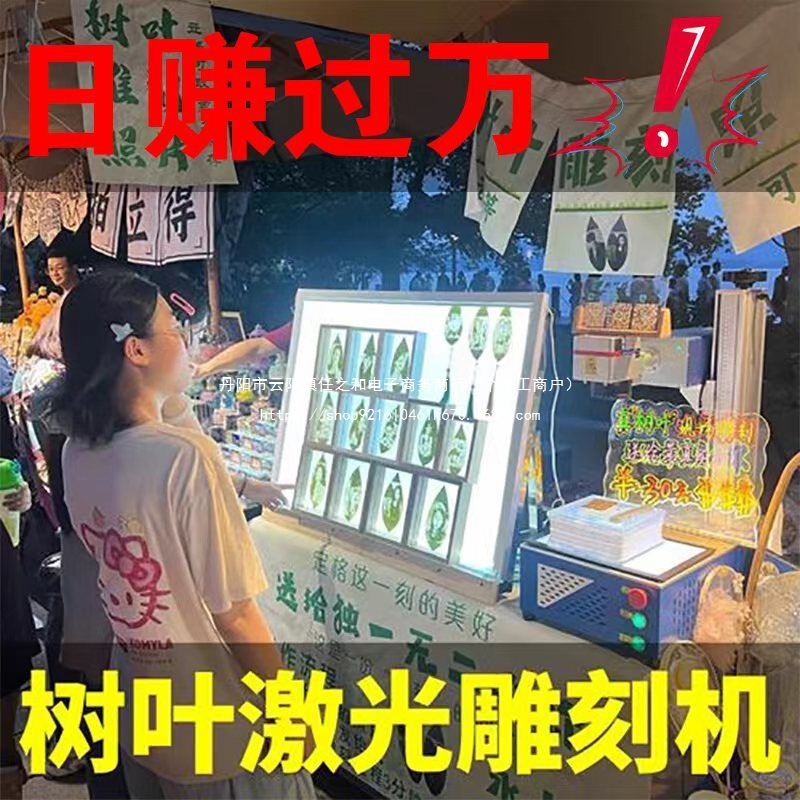 激光雕刻机树叶叶雕摆摊创业小型全自动一整套打印雕刻照片机器